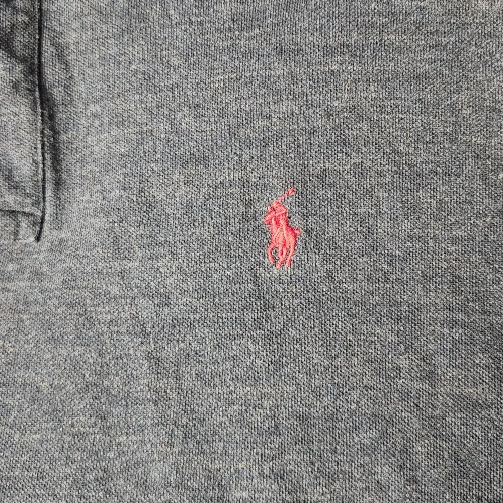 Polo Ralph Lauren Polo Shirt Mens XXL Navy Blue Heather Red Pony Short‎ Sleeve
